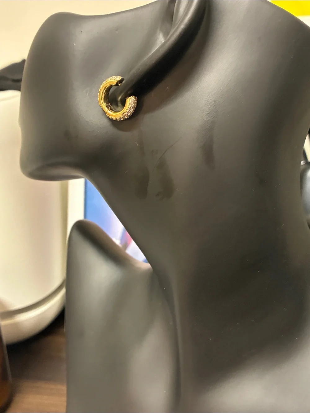 Gold Pavé Huggie Hoop Earrings - Quiet Luxury Preppy Coastal